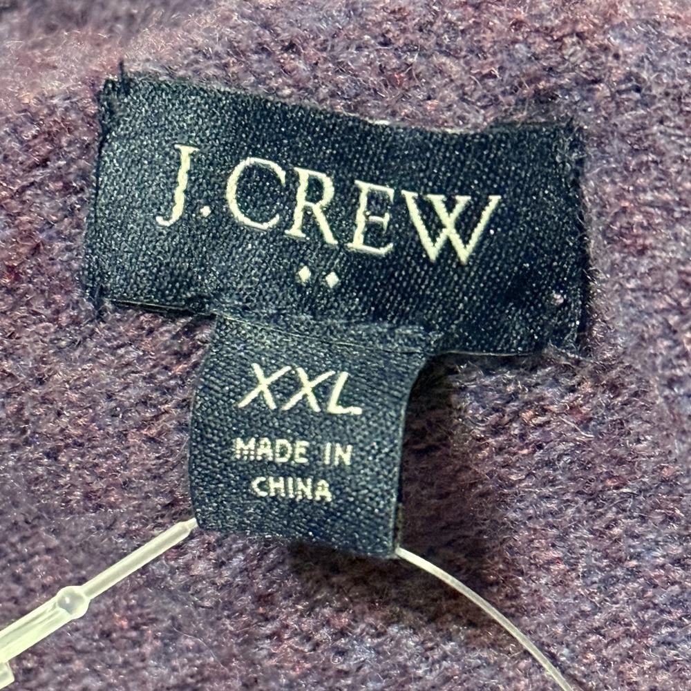 J.Crew Lambswool Blend Crewneck Sweater Men XXL Purple Raglan AA027 NWT - Picture 4 of 13